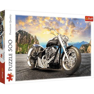 Schwarzes Motorrad - Puzzle 500 Teile
