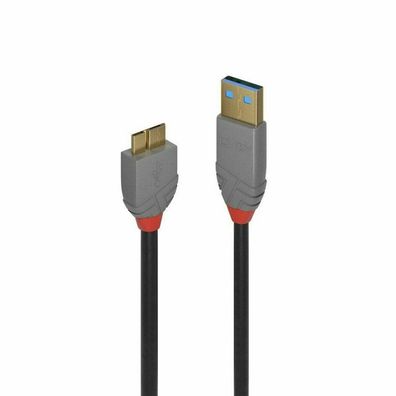 LINDY USB 3.0 Kabel Typ A/Micro-B Anthra Line M/M 1m