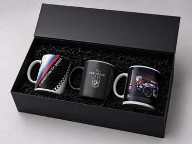 BMW Geschenkset exklusiver Geschenkbox 3-teilig M Tasse Kaffeetasse Motorsport