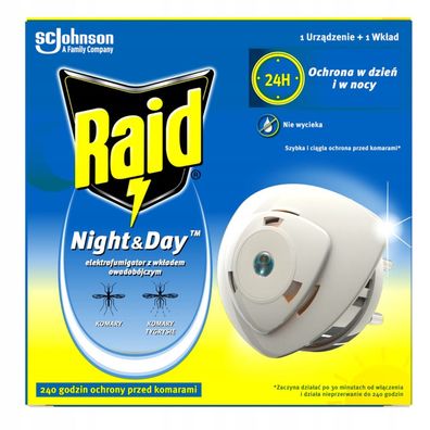 Raid Night & Day Elektro-Fumigator mit Nachfüller 2.29 g