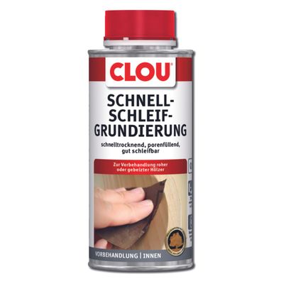 CLOU Schnellschleif-Grundierung G1 farblos 250ml geruchlos Holzgrund für innen