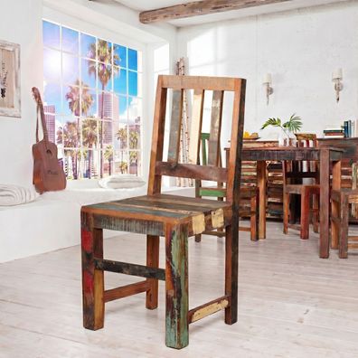 cagü: Komplett Montiert STUHL Holzstuhl (BORNEO] aus Recyceltem TEAK Massivholz, NEU!