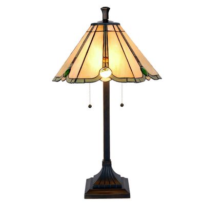 Clayre & Eef Tiffany Tischlampe Ø 40x67 cm Beige Glas