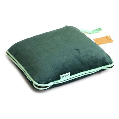 Original Skoda 2-in-1 Reisedecke Kissen Fleecedecke Kopfkissen grün 6U0084509A