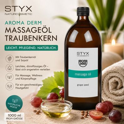 STYX Naturcosmetic Aroma Derm Massageöl Traubenkern 1000 ml Profi Öl