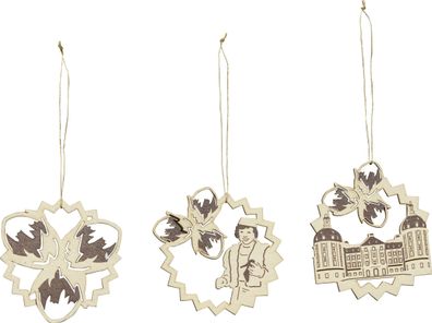 Baumbehang "Drei Haselnüsse für Aschenbrödel ®" 3 Set natur BxHxT 8x8,5x0,3cm
