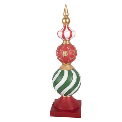 Clayre & Eef Weihnachtsdekorationsfigur Christbaumkugel 16x16x56 cm Rot Kunststoff