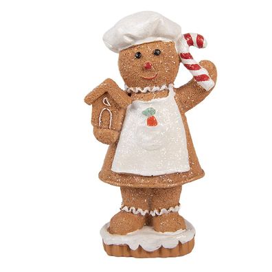 Clayre & Eef Weihnachtsdekorationsfigur Pfefferkuchenmann 8x5x15 cm Braun Kunststoff