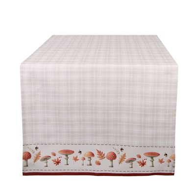 Clayre & Eef Tischläufer 50x140 cm Beige Baumwolle (Gr. 50x140 cm)