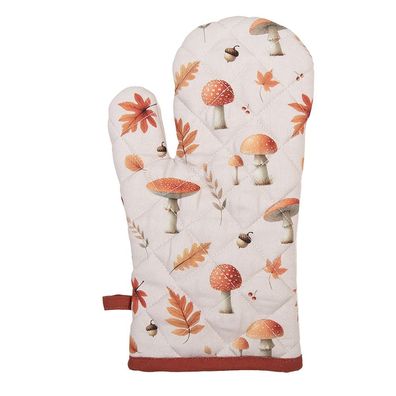 Clayre & Eef Ofenhandschuh 18x30 cm Beige Baumwolle