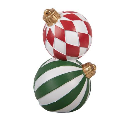 Clayre & Eef Weihnachtsdekorationsfigur Christbaumkugel Ø 12x20 cm Weiß Kunststoff