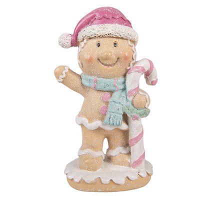 Clayre & Eef Weihnachtsdekorationsfigur Pfefferkuchenmann 9x6x16 cm Braun Kunststoff