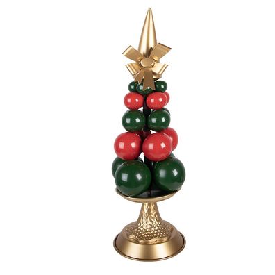 Clayre & Eef Weihnachtsdekorationsfigur Ø 20x56 cm Grün Metall (Gr. Ø 20x56 cm)