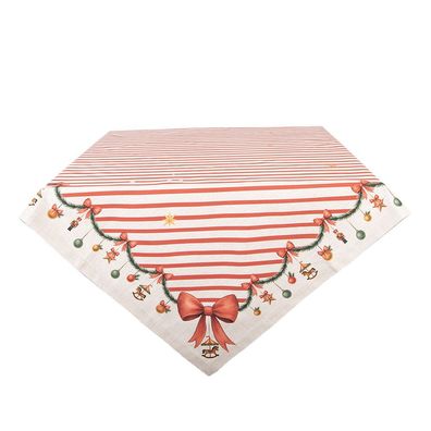 Clayre & Eef Tischdecke 100x100 cm Beige Baumwolle (Gr. 100x100 cm)