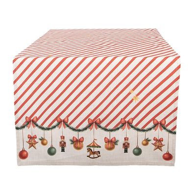 Clayre & Eef Tischläufer 50x140 cm Beige Baumwolle (Gr. 50x140 cm)