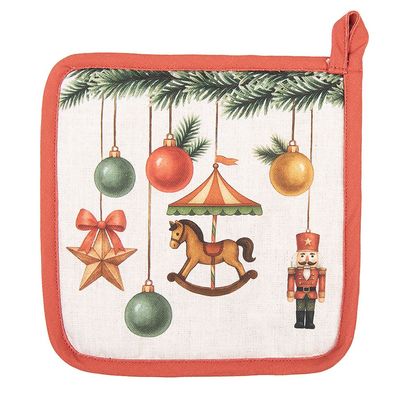 Clayre & Eef Topflappen 20x20 cm Beige Baumwolle (Gr. 20x20 cm)