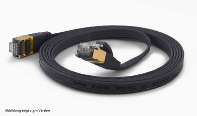 wantecWire Patchkabel CAT6A extraflach FTP schwarz 7,0m