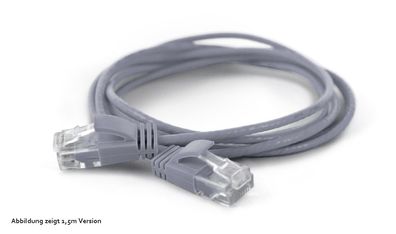 wantecWire Patchkabel CAT6A (rund 2,8mm) UTP grau 0,20m