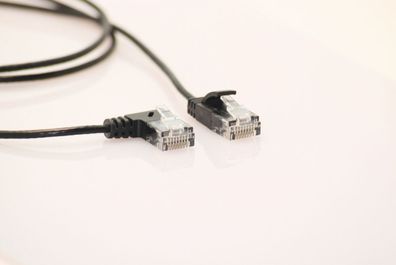 wantec Patchkabel CAT6a gewinkelt 90°rechts UTP schwarz 3,0m