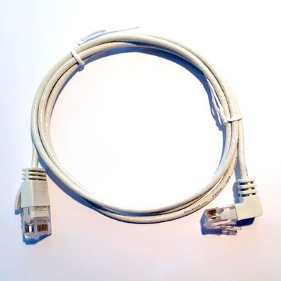 wantec Patchkabel CAT6a gewinkelt 90°oben UTP weiss 7,0m