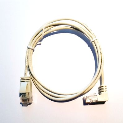 wantec Patchkabel CAT6a gewinkelt 90°unten UTP weiss 7,0m