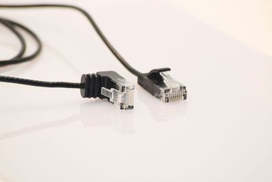 wantec Patchkabel CAT6a gewinkelt 90°oben UTP schwarz 3,0m