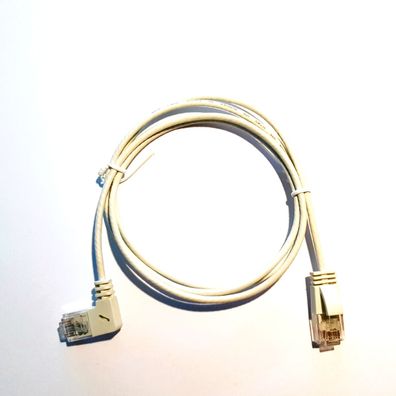 wantec Patchkabel CAT6a gewinkelt 90°rechts UTP weiss 3,0m