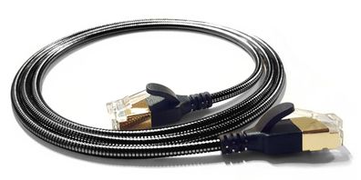 wantecWire Patchkabel gepanzert CAT6a 3,8mm anthrazit 0,3m