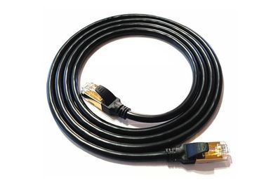 wantecWire Patchkabel CAT8 slim F/FTP schwarz 15,00m