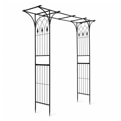 Rosenbogen aus Metall mit Rankgitter für Garten und Terrasse