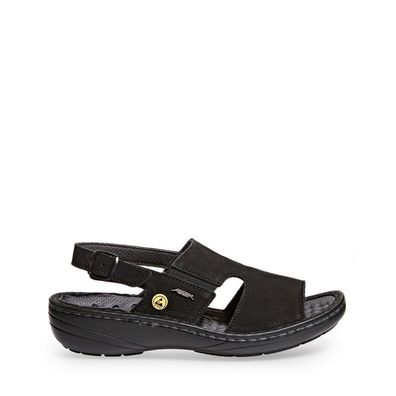Abeba Damen Berufsschuhe Reflexor Sandale – Veloursleder, OB, Esd, Src