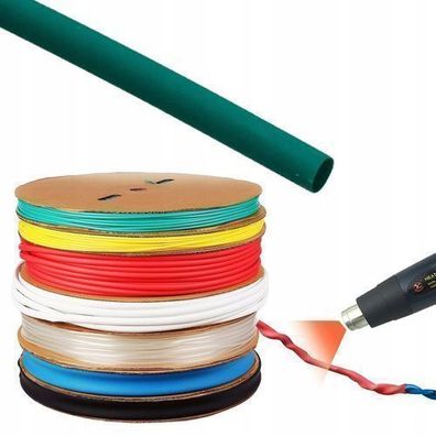 Rosfix Schrumpfschlauch 13mm Grün – 2:1 Ratio | 1m, 125°C, 1000V, UV-beständig