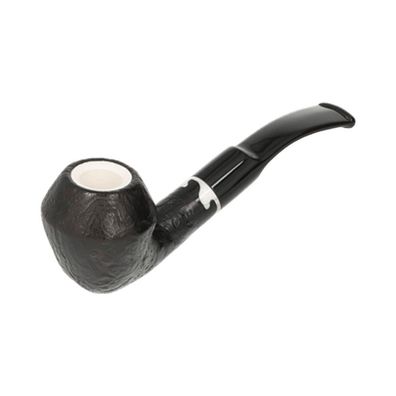 Angelo Pfeife mit Meerschaumeinsatz, schwarz rustiziert, ONDA Ring, gebogen