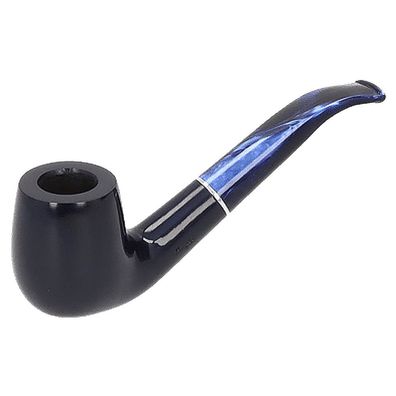 Angelo Pfeife blau poliert gebogen mit Ring