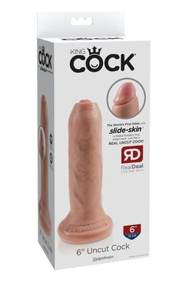 Realistischer Dildo King Cock 16,5 cm mit beweglicher Vorhaut Hautfarben