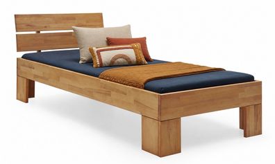 Einzelbett Kernbuche massiv geölt Holzbett Bett 90x200 #4434
