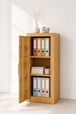 Büroschrank Wildeiche teilmassiv Aktenschrank 52x42x120 #2510