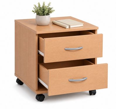 Rollcontainer 2 Schubkästen Buche dekor Nachtschrank #2174