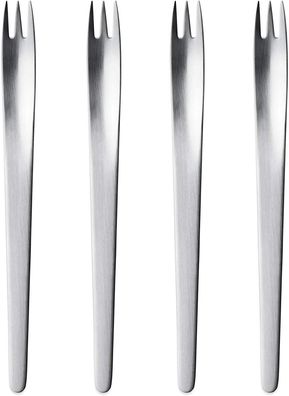 Georg Jensen Arne Jacobsen Kuchengabel-Set in Geschenkbox, Edelstahl matt, 4-teili