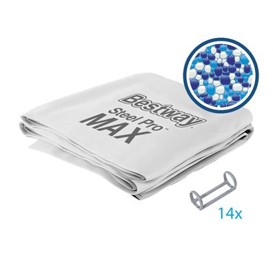 Ersatzteil Poolfolie für Steel Pro MAX 427x107cm, rund - inklusive Kunststoffring-Set