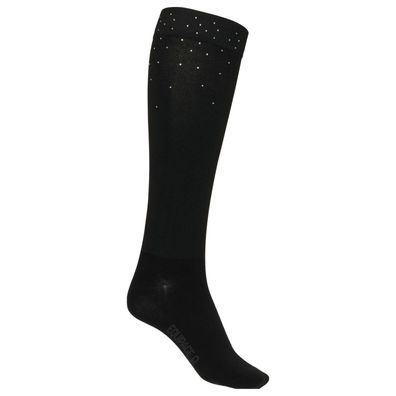 Equipage Reitsocken mit Strasssteinen, schwarz - Gr. 31-35