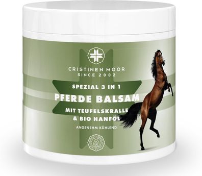 CristinenMoor: Pferdebalsam (Pferdesalbe) 3 in 1 mit Bio-Hanfsamenöl & CBD 200 ml