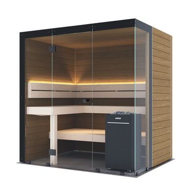 Harvia Block Right Medium Saunakabine Design-Sauna aus Thermo-Erle 198x160x210cm ink