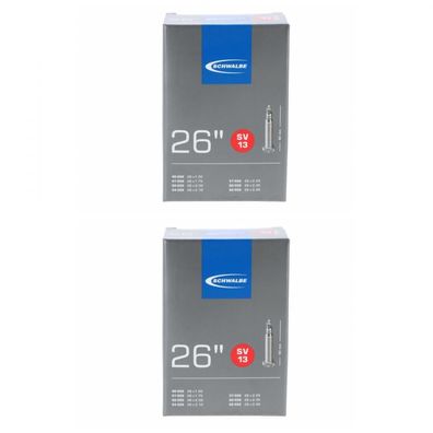 2 x Schwalbe Schlauch SV13 40/62-559 - 26 Zoll 26x1.50-2.40 Zoll SV 40mm 26 Z