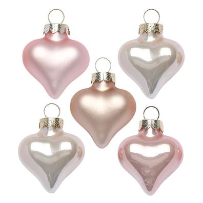 Herz 8 Stk 4cm Pearly Rose Inge-Glas