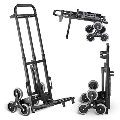 VEVOR Treppenkarre klappbar 208 kg Stapelkarre 6 Räder Doppelgriff