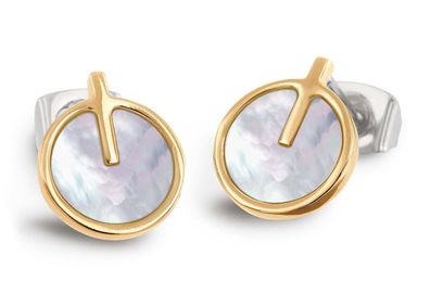 Boccia Schmuck Damen-Ohrstecker Ohrringe Titan mit Perlmutt Goldfarben 05059-02