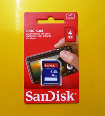 NEU: SanDisk 4GB Secure Digital SD SDHC SDSDB-004G-B35 Class 4 4 GB