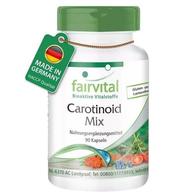 Carotinoid Mix mit Anthocyanen - 90 Kapseln Natürliche Carotinoide fairvital