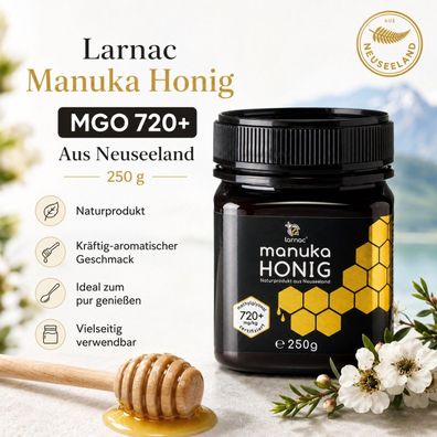 Larnac Manuka Honig MGO 720+ 250 g aus Neuseeland Manukahonig